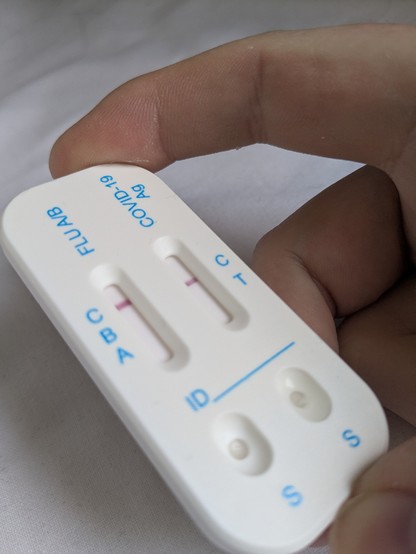 Covid and flu test showing negative tests