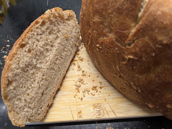 Photo of a cut open bread